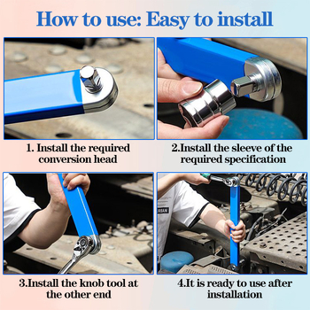 Κλειδί επέκτασης μπάρας αυτοκινήτου, για αποσυναρμολόγηση σε στενές σχισμές, διπλής κεφαλής, ηλεκτροπλατινωμένο ατσάλι A3, βάρος 0,72 kg, Μάρκα Other