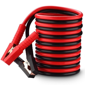 Σετ καλωδίων εκτάκτου εκκίνησης μπαταρίας αυτοκινήτου με πλήρη μόνωση, κλιπς τύπου κροκοδειλίων, καουτσούκ επικάλυψη, 12–24V, εγκατάσταση σε όχημα