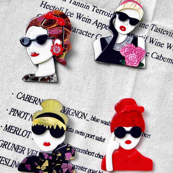 Broš INS stil, cinkova legura, premaz kapljicama ulja, dekorativno