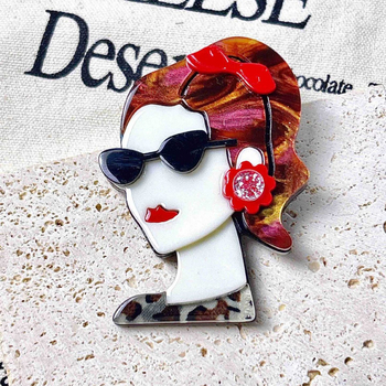 Broš INS stil, cinkova legura, premaz kapljicama ulja, dekorativno