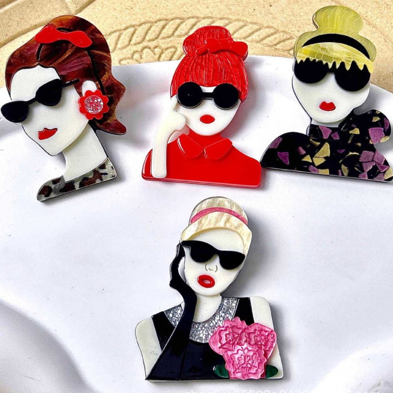 Broš INS stil, cinkova legura, premaz kapljicama ulja, dekorativno