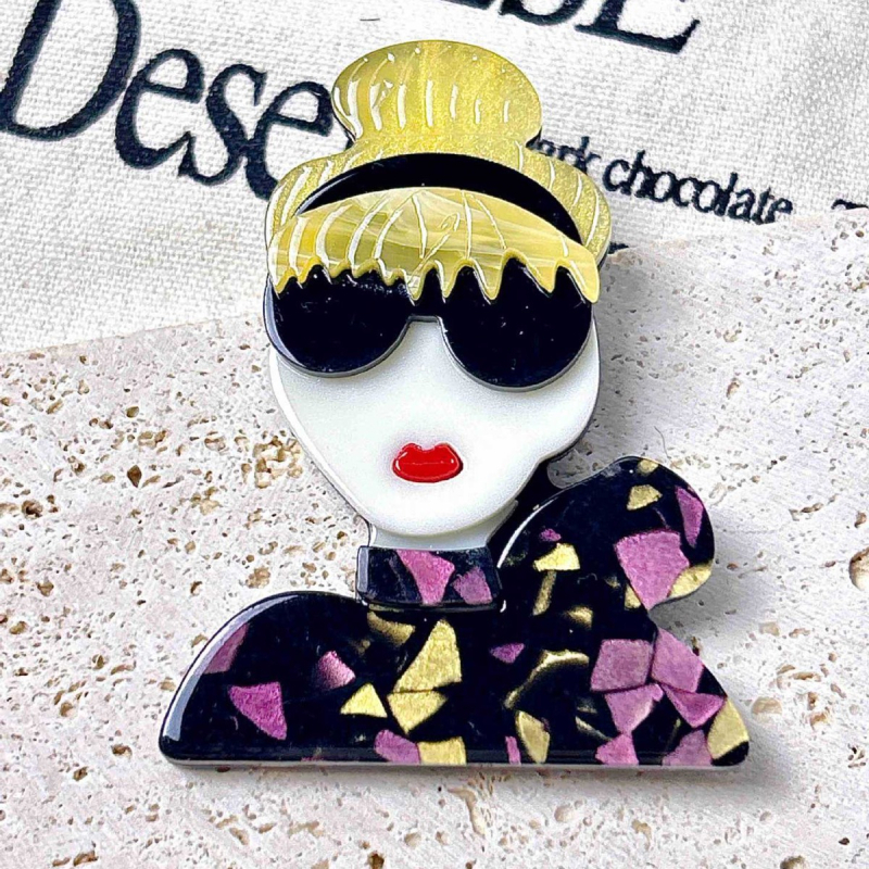 Broš INS stil, cinkova legura, premaz kapljicama ulja, dekorativno