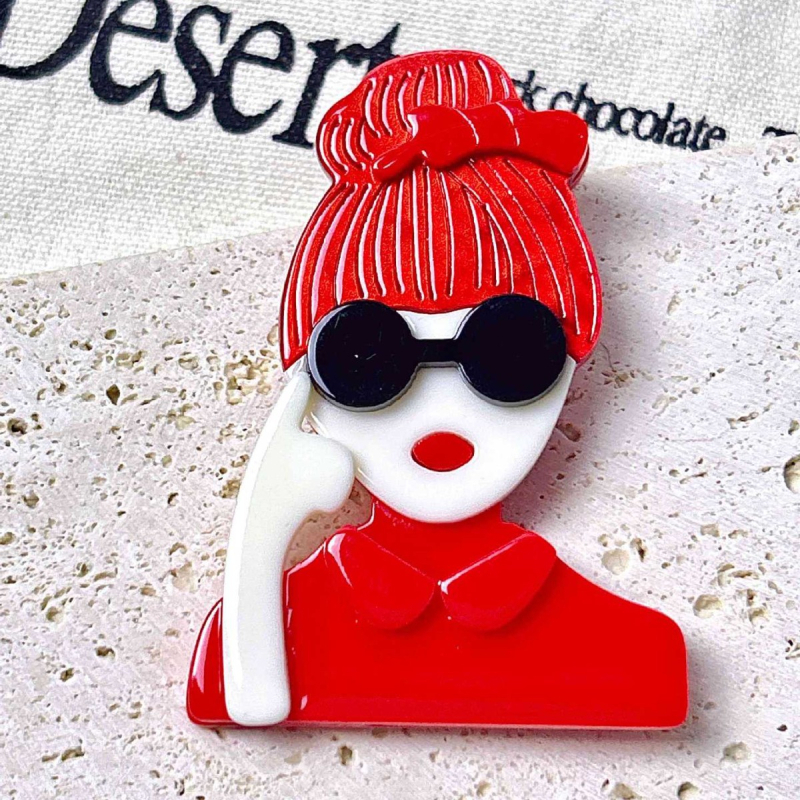 Broš INS stil, cinkova legura, premaz kapljicama ulja, dekorativno