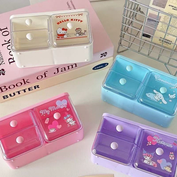 Θήκη οργάνωσης γραφείου με συρόμενο συρτάρι, διάφανη, Sanrio Melody μοτίβο, από PP πλαστικό, 18 L χωρητικότητα