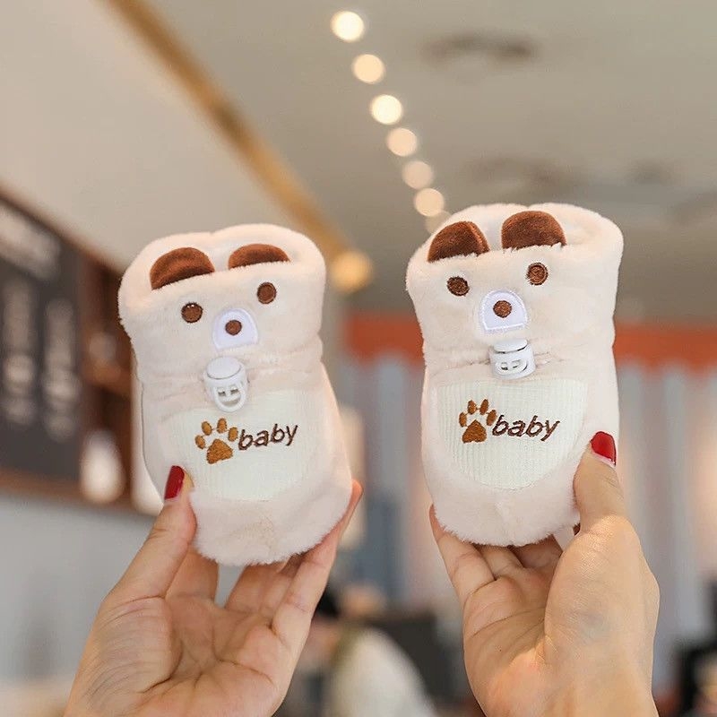 Bērnu ziemas kurpes no kokvilnas, ar pretslīdējošu zoli, siltas, 12-36 mēnešu vecumam