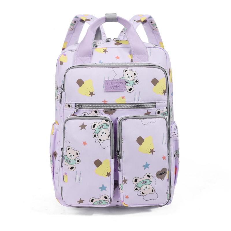 Mammas un bērna mugursoma ar lielu ietilpību, daudz kabatu, Oxford audums, loku plecu siksnas, izolēti nodalījumi