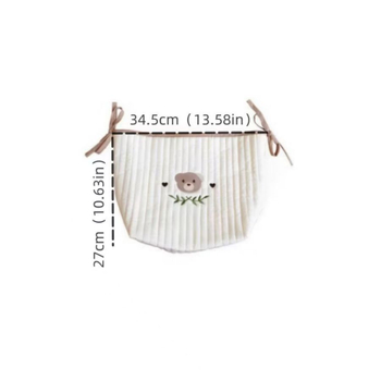 Κρεμαστή τσάντα για βρεφικό κρεβάτι με μοτίβο αρκουδάκι, βαμβάκι, πολυλειτουργική αποθήκευση για πάνες, μαντηλάκια, μπουκάλι και παιχνίδια, κορεατικό στυλ