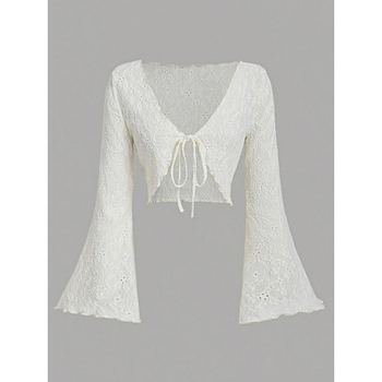 Рокля от трикотаж с ръкави батвинг, Chenille плат, яка тип риза, детайл с пришити цветя, есен 2022