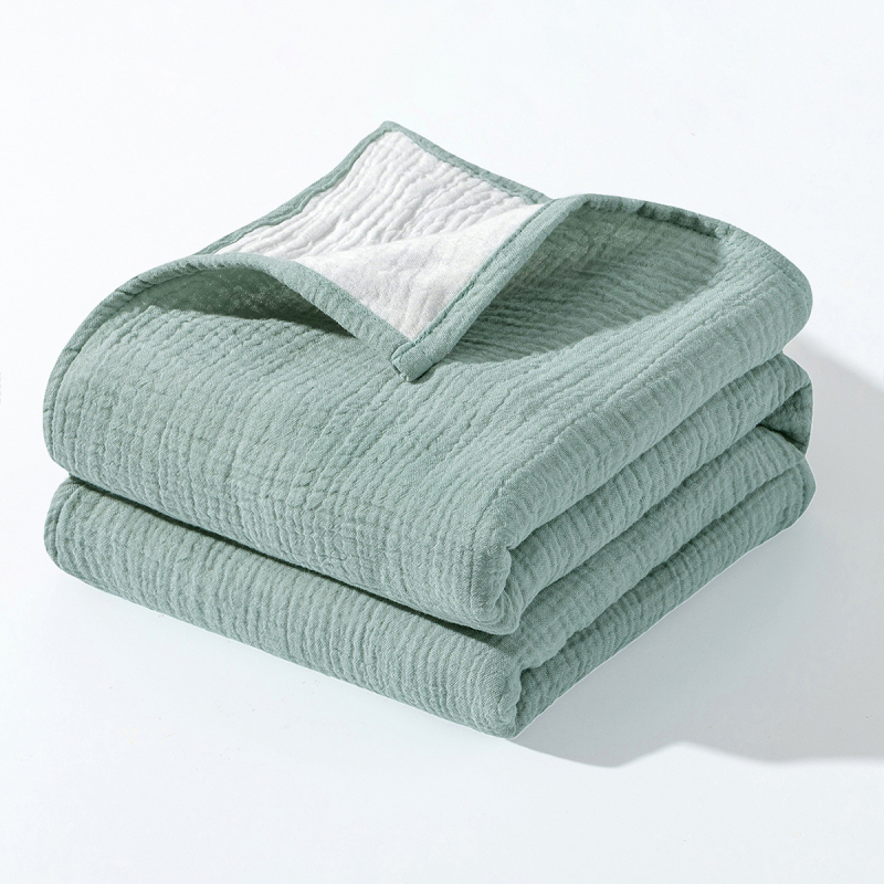 4 slāņaina crepe bērnu sega, 100% kokvilna, visu sezonu, vienkrāsains raksts, zīdaiņiem un maziem bērniem