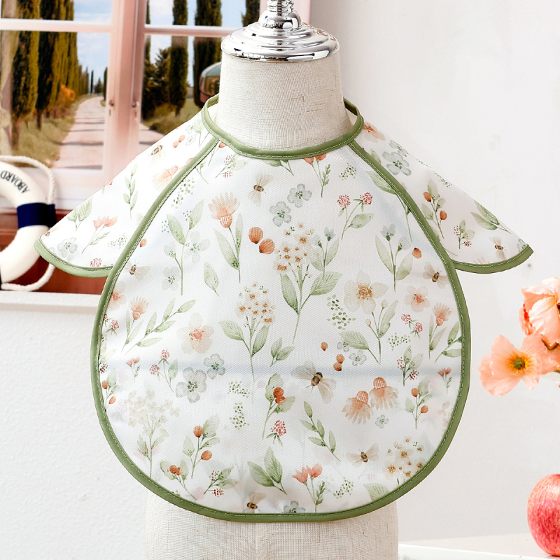 Vodootporni dječji bib za jelo s džepom i crtanim uzorkom, poliester