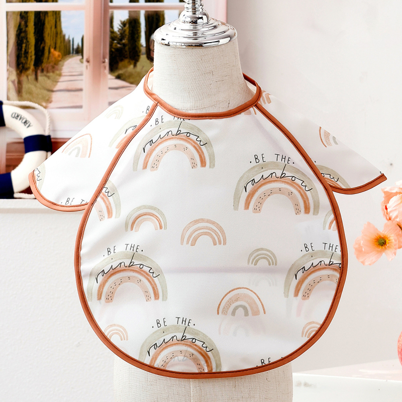 Vodootporni dječji bib za jelo s džepom i crtanim uzorkom, poliester