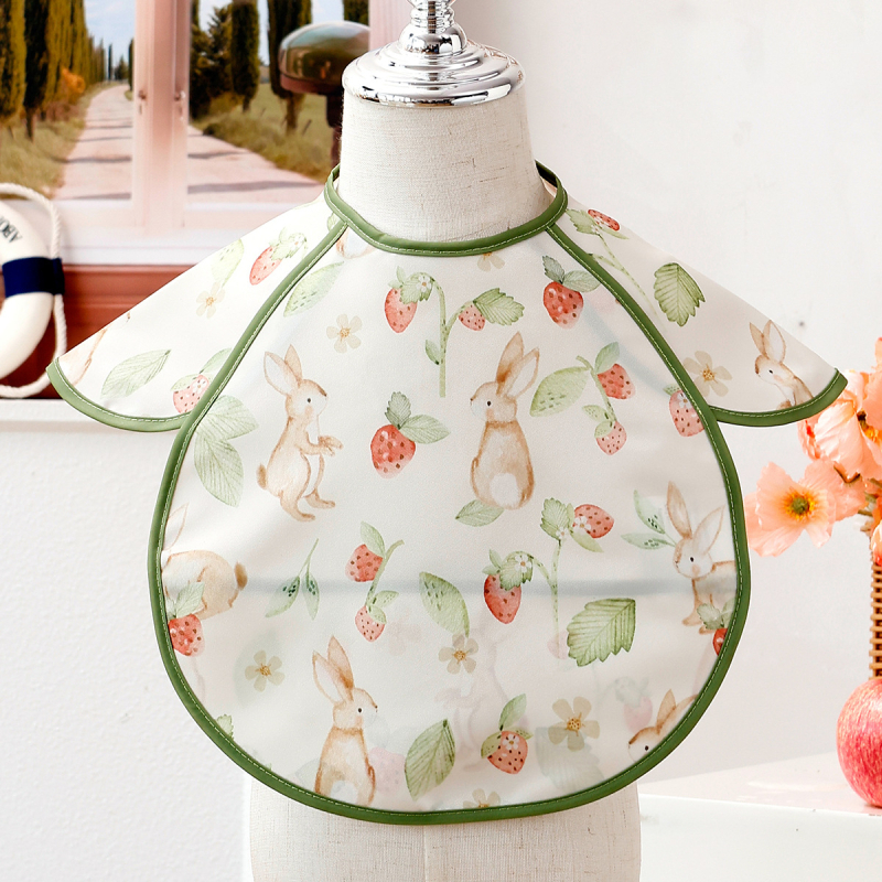 Vodootporni dječji bib za jelo s džepom i crtanim uzorkom, poliester