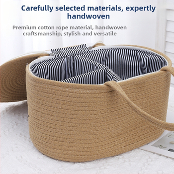 Κάδος αποθήκευσης από βαμβακερό σκοινί – φορητός, μοντέρνος μινιμαλισμός, μοντέλο: καλάθι αποθήκευσης από βαμβακερό σκοινί