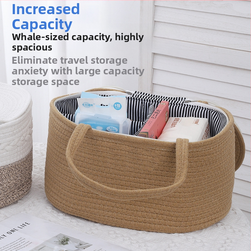 Košík na skladovanie z bavlneného lana – prenosný, model: košík z bavlneného lana, štýl: moderný minimalizmus