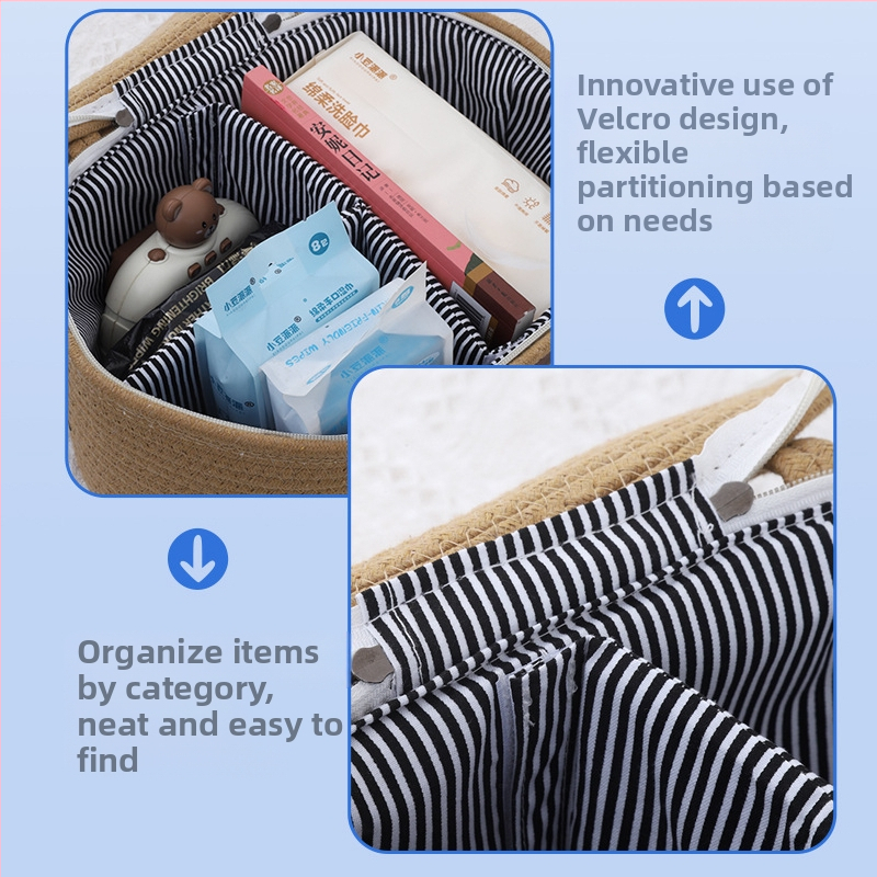 Košík na skladovanie z bavlneného lana – prenosný, model: košík z bavlneného lana, štýl: moderný minimalizmus