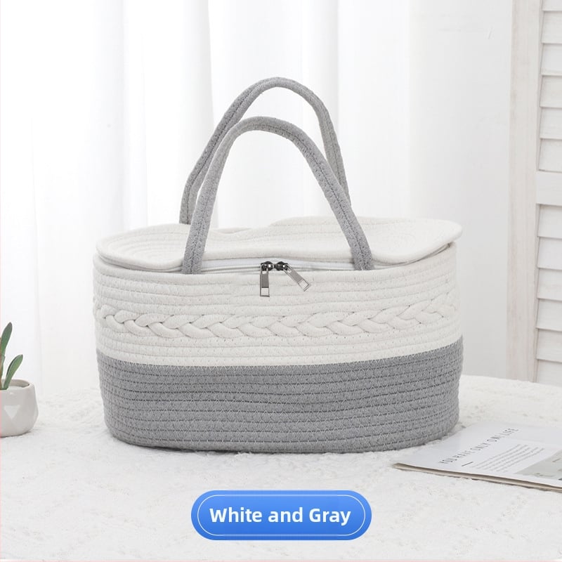 Кошница за съхранение от памучно въже – портативна, модел: памучна въжена кошница за съхранение, стил: модерен минимализъм