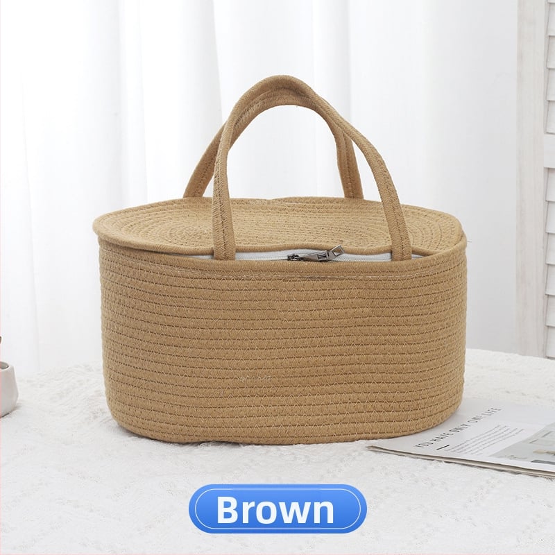 Кошница за съхранение от памучно въже – портативна, модел: памучна въжена кошница за съхранение, стил: модерен минимализъм