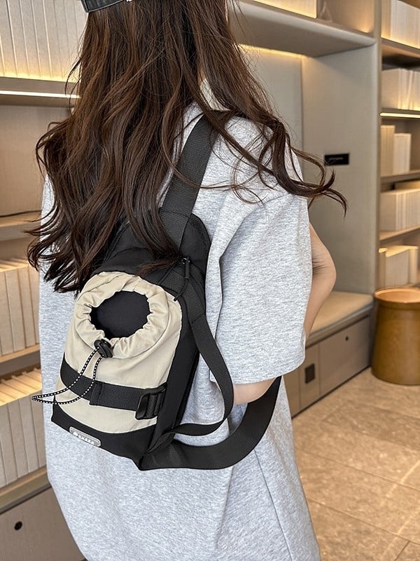 Crossbody soma, ielu stils, neilons, rāvējslēdzējs, poliestera pamatnei, iekšējā kabata ar rāvējslēdzēju