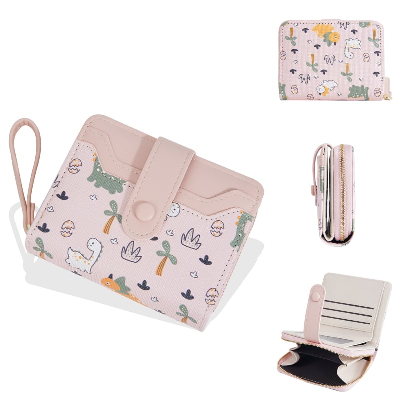 Baellerry női pénztárca - dinoszaurusz minta, snap zár, több kártya rekesz, PU bőr, nagy kapacitás