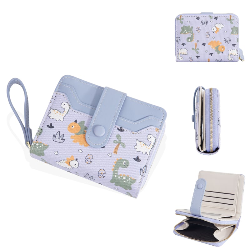 Baellerry női pénztárca - dinoszaurusz minta, snap zár, több kártya rekesz, PU bőr, nagy kapacitás