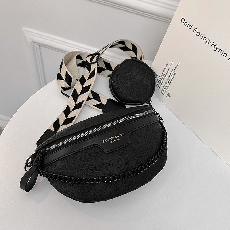 Geantă talie / crossbody cu fermoar, PU material, model CW8002, buzunare interne: telefon, documente și buzunar ascuns cu fermoar