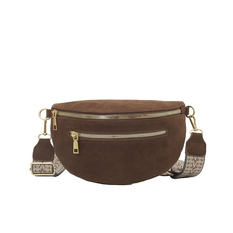 Krosbody soma no zamšādas ar rāvējslēdzēju, telefona kabata, poliesteres iekšpuse