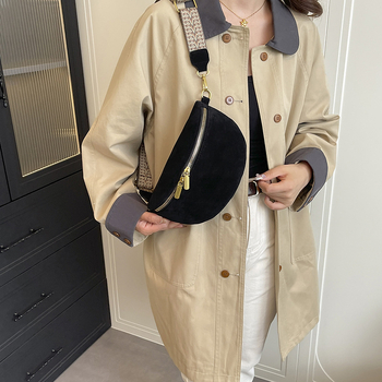 Sieviešu crossbody soma ar platām siksnām, Eiropas-Amerikas retro stils, PU materiāls, rāvējslēdzēja atvērums, iekšējā kabata ar rāvējslēdzēju