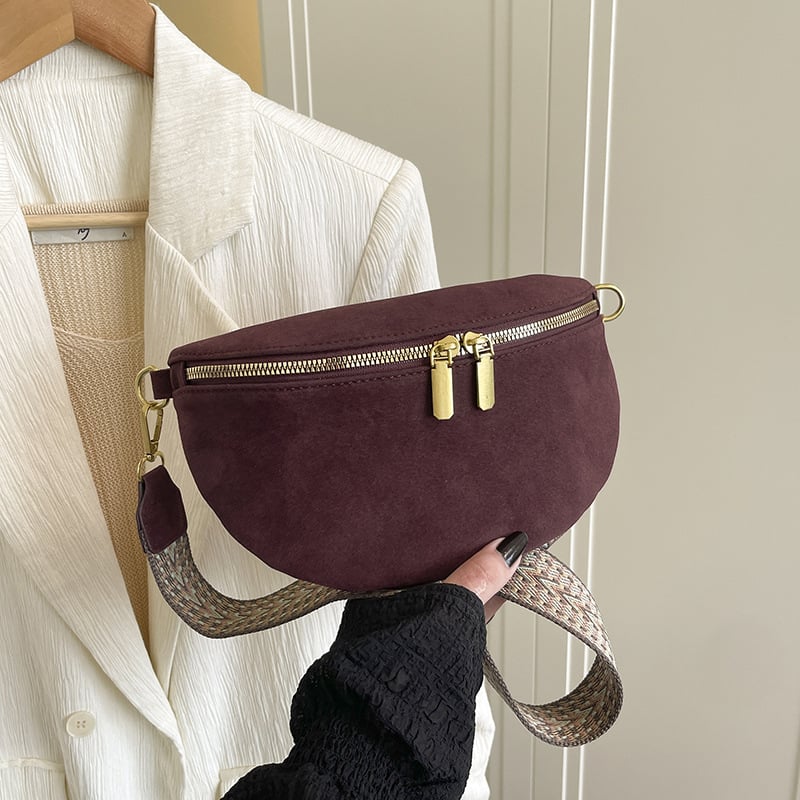 Sieviešu crossbody soma ar platām siksnām, Eiropas-Amerikas retro stils, PU materiāls, rāvējslēdzēja atvērums, iekšējā kabata ar rāvējslēdzēju