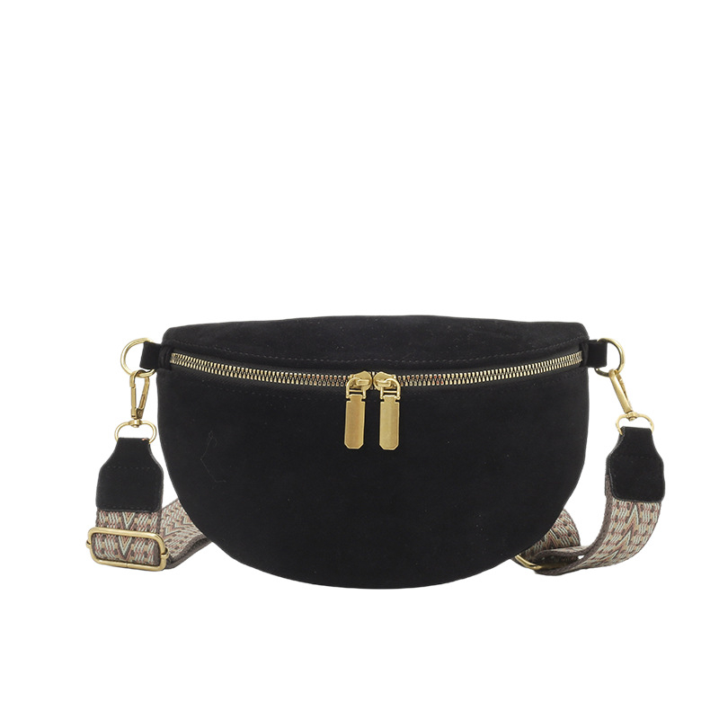 Sieviešu crossbody soma ar platām siksnām, Eiropas-Amerikas retro stils, PU materiāls, rāvējslēdzēja atvērums, iekšējā kabata ar rāvējslēdzēju