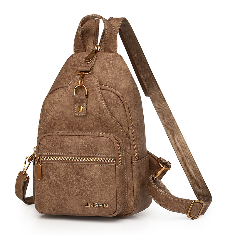 Geantă retro pentru femei, tip chest cross-body, PU, căptușeală poliester, buzunar intern cu fermoar și buzunar pentru telefon, marca Warm Sail