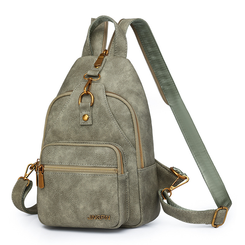 Geantă retro pentru femei, tip chest cross-body, PU, căptușeală poliester, buzunar intern cu fermoar și buzunar pentru telefon, marca Warm Sail