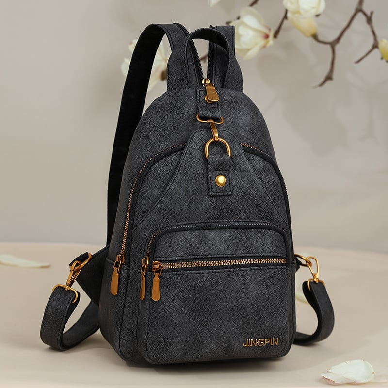 Geantă retro pentru femei, tip chest cross-body, PU, căptușeală poliester, buzunar intern cu fermoar și buzunar pentru telefon, marca Warm Sail