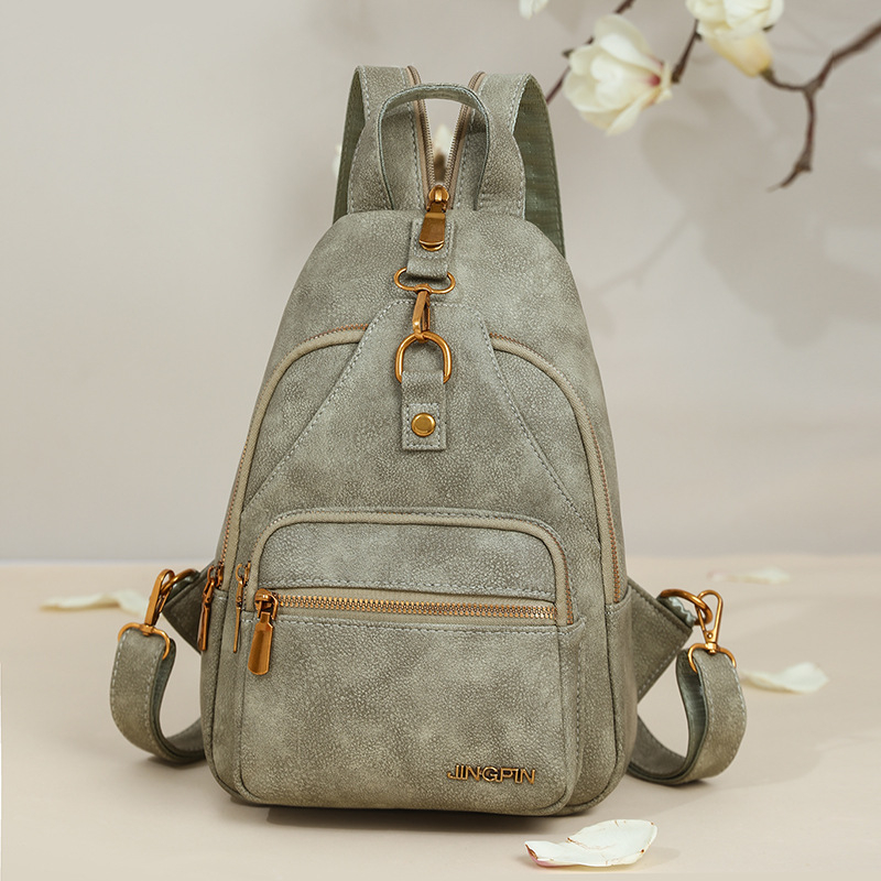 Geantă retro pentru femei, tip chest cross-body, PU, căptușeală poliester, buzunar intern cu fermoar și buzunar pentru telefon, marca Warm Sail