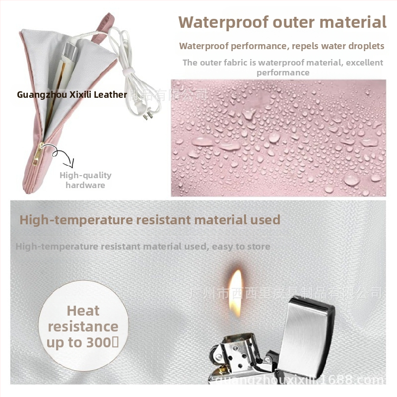 Taška na uloženie kulmy na vlasy — nylon, kubický tvar, viacúčelová, japonský štýl, na cestovanie, odolná voči teplu do 300°C