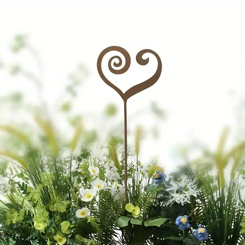 Μεταλλική διακοσμητική καρδιά κήπου με σχεδίαση plug-in για αυλή και γλάστρες, μοντέρνο μινιμαλιστικό στυλ • Κωδικός 20250515 • Κατηγορία: Φυτά • Συσκευασία: Κουτί χαρτονιού