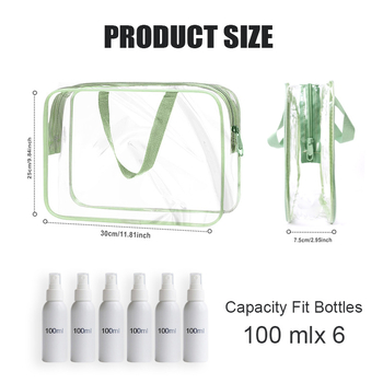 Διάφανη PVC τσάντα αποθήκευσης με διπλά χερούλια - αδιάβροχη, πτυσσόμενη, οργάνωση καλλυντικών και παιχνιδιών