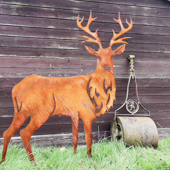 Μεταλλική σιλουέτα ελαφιού – διακόσμηση κήπου και εξωτερικού χώρου, στυλ Αμερικανικό/Ευρωπαϊκό • Υλικό: Σίδηρος • Μάρκα: Huameida Crafts • Κατηγορία: Διακόσμηση