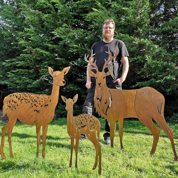 Μεταλλική σιλουέτα ελαφιού – διακόσμηση κήπου και εξωτερικού χώρου, στυλ Αμερικανικό/Ευρωπαϊκό • Υλικό: Σίδηρος • Μάρκα: Huameida Crafts • Κατηγορία: Διακόσμηση