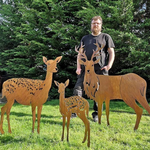 Μεταλλική σιλουέτα ελαφιού – διακόσμηση κήπου και εξωτερικού χώρου, στυλ Αμερικανικό/Ευρωπαϊκό • Υλικό: Σίδηρος • Μάρκα: Huameida Crafts • Κατηγορία: Διακόσμηση