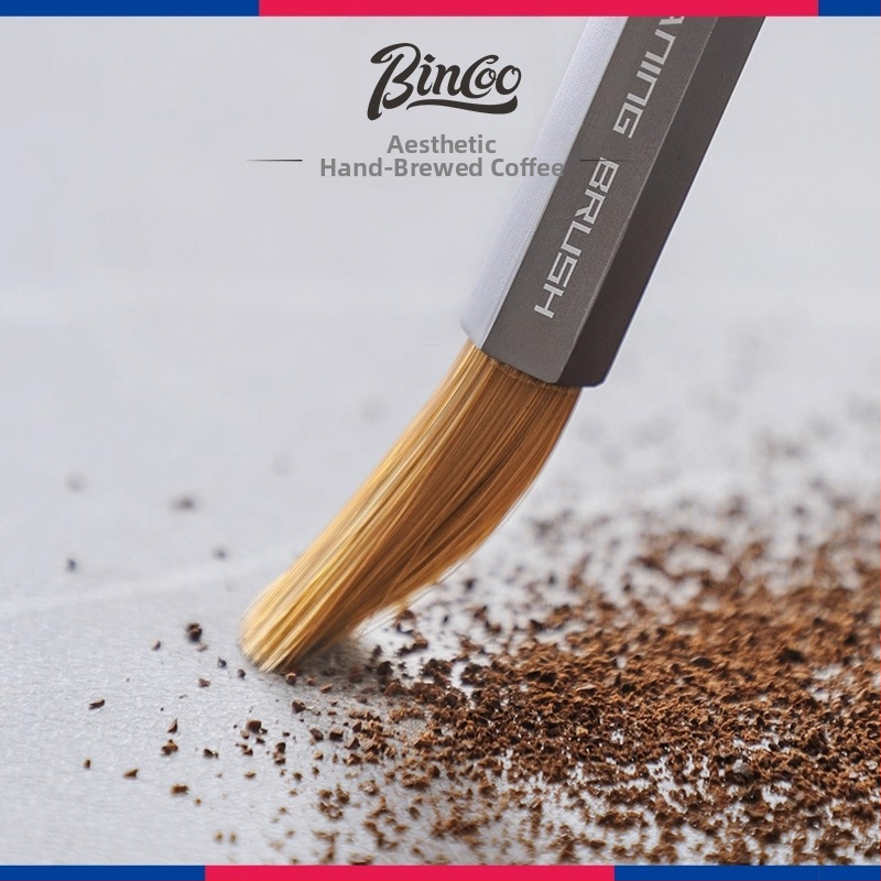 Bincoo Четка за кафе – алуминиева сплав за почистване на кафе бар и мелница за кафе – модерен минималистичен стил
