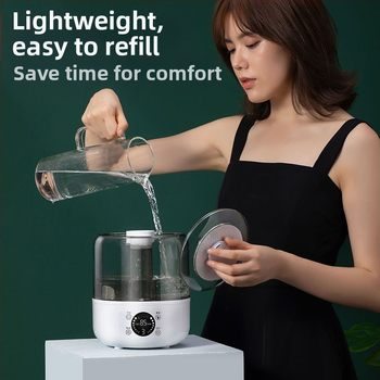 Υπερηχητικός Υγραντήρας με Διαχυτή Αρώματος για Υπνοδωμάτιο, 3 Εξόδοι Ομίχλης, Δεξαμενή >10 L, Ανοξείδωτο Ατσάλι, Κατάλληλο για 41–60 m²