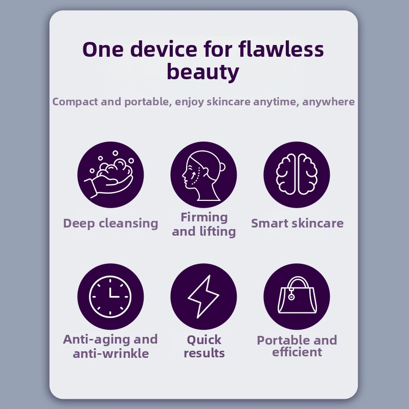 Neolithic Три в едно устройство за красота за лице – почистване на лицето и подмладяване на кожата, ABS корпус, IPX1 водоустойчиво, модел SM18, преносимо за домашна употреба.