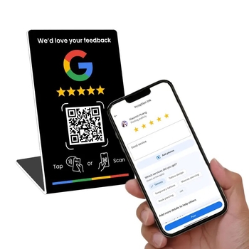 Google atsauksmju karte ar NFC sensoru, dinamisks QR kods, modifikējama Nt-ag215 vērtējuma karte; Importa statuss: Nē; Apstrādes pielāgošana: Nē