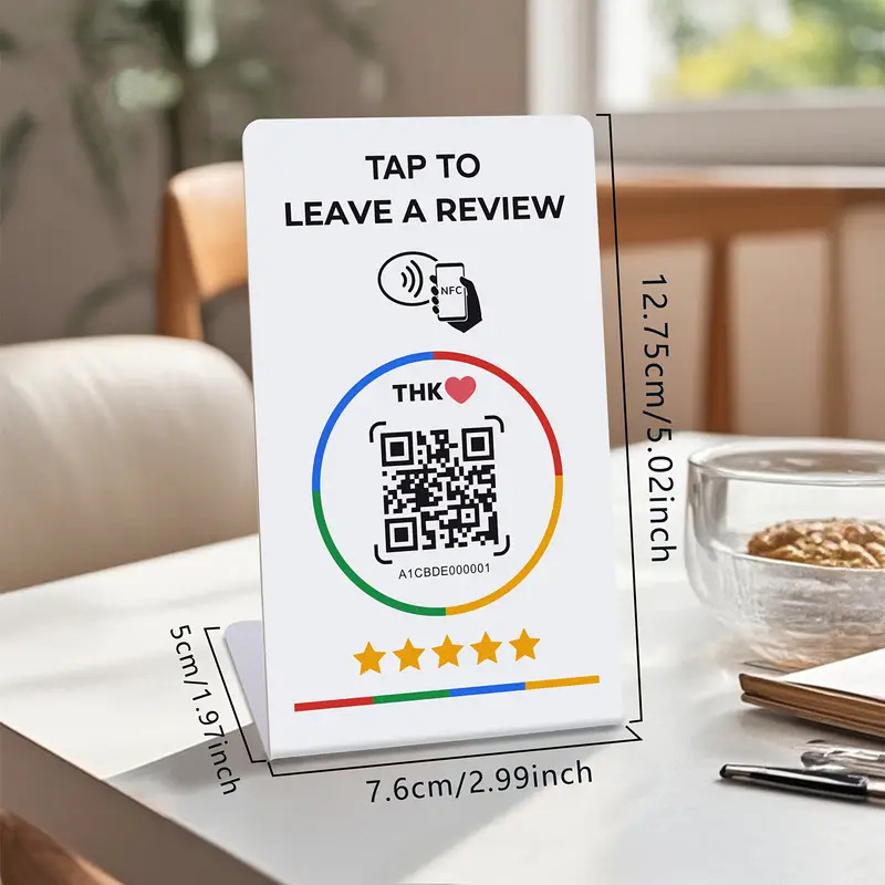 Google atsauksmju karte ar NFC sensoru, dinamisks QR kods, modifikējama Nt-ag215 vērtējuma karte; Importa statuss: Nē; Apstrādes pielāgošana: Nē