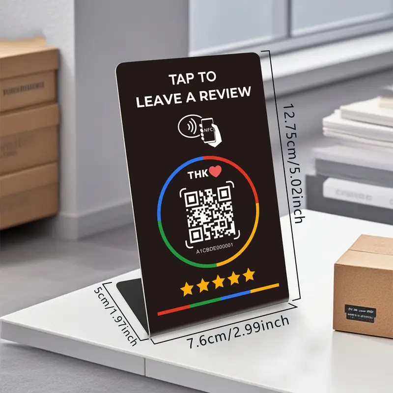 Google atsauksmju karte ar NFC sensoru, dinamisks QR kods, modifikējama Nt-ag215 vērtējuma karte; Importa statuss: Nē; Apstrādes pielāgošana: Nē