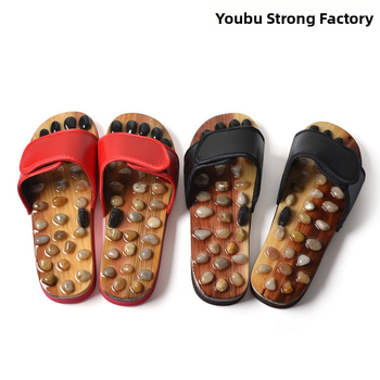 Παντόφλες μασάζ με φυσικά πετράδια για πιεστικά σημεία ποδιού – ανδρικές και γυναικείες, οικιακή χρήση, αντιολισθητική σόλα