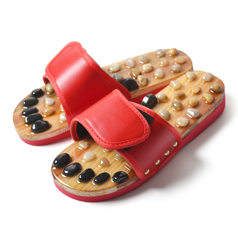 Παντόφλες μασάζ με φυσικά πετράδια για πιεστικά σημεία ποδιού – ανδρικές και γυναικείες, οικιακή χρήση, αντιολισθητική σόλα