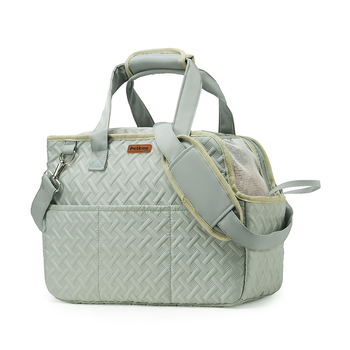 Τσάντα μεταφοράς κατοικίδιων με μία ιμάντα ώμου, ύφασμα, μοτίβο πλέγμα, πτυσσόμενη, εξωτερική χρήση, χωρητικότητα έως 5 κιλά