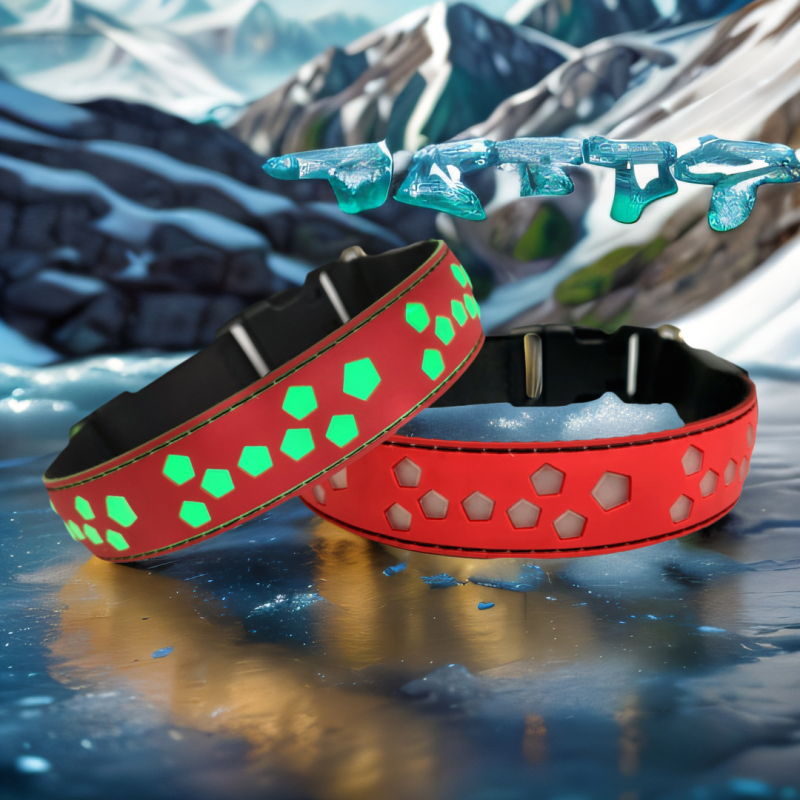 Ottershimeng neilona kakla josta mājdzīvniekiem ar LED RGB apgaismojumu un 15 režīmiem