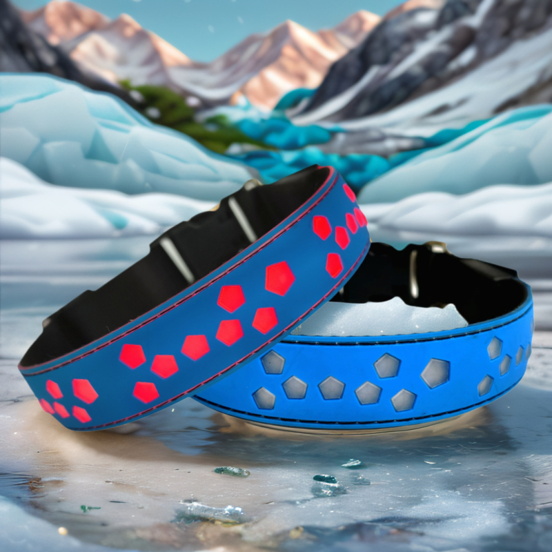 Ottershimeng neilona kakla josta mājdzīvniekiem ar LED RGB apgaismojumu un 15 režīmiem